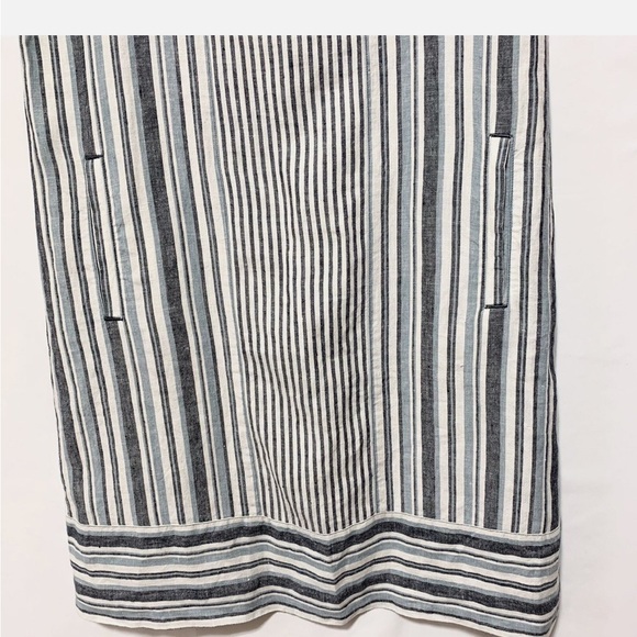 J.Jill Stripe White Grey Sleeveless Dress - Picture 4 of 8